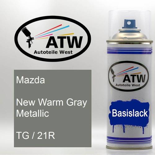 Mazda, New Warm Gray Metallic, TG / 21R: 400ml Sprühdose, von ATW Autoteile West.